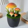 Maceta de Lana Artificial para Plantar Flores Champiñón Pequeño Fresco Jardinería Casera Bonsái Escritorio Adornos Pequeños Plantas Verdes Plantas en Maceta Accesorios para Disparar