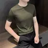 Camiseta de Manga Corta para Hombre, Marca de Moda, Verano Holgada, Manga de Tres Cuartos, Estilo Año Nuevo, Tendencia de Celebridad de Internet, Tops Sencillos Estampados