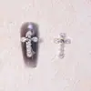 Liga Metal Cruz Coração Cheio de Diamantes Acessórios para Unhas DIY Punk Cruz Retro Decoração de Unhas Usável Atacado