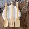 Conjunto de Utensílios de Cozinha Espátula de Bambu Atacado Frigideira Antiaderente Espátula para Cozinhar Espátula de Bambu Utensílios de Cozinha Logo Gravado a Laser