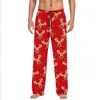 Pantalones de pijama casuales con cordón para hombre y mujer con estampado de dibujos animados para parejas, pantalones caseros personalizables