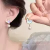 Aretes de Mariposa Azul Degradado con Perla para Mujer Aretes de Lujo Ligero Versátiles Avanzados Elegantes Lindos Dulces Aretes Aretes