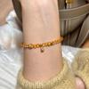 Pulsera de Ábaco de Citrino Natural de la Suerte de Plata Esterlina S925 Nicho Apilada Lujo Ligero Exquisita Pulsera de Calabaza de Turmalina para Mujer