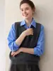 Crie um look estiloso~ Colete de Cashmere Puro para Mulheres Outono Inverno Cardigã Gola V Suéter Quente Peça para sobrepor Malha Versátil