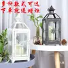 Estilo Europeu Ferro Forjado Vidro Pastoral Retro Vento Lâmpada Suporte de Vela Ornamento Nórdico Romântico Casa Suporte de Vela Lanterna Decorativa