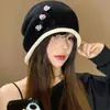 Gorro Baggy com Estampa de Estrelas Estilo Coreano Outono e Inverno Quente Verão Feminino Chapéu Turbante Casual Fino Chapéu para Frio Afinar o Rosto