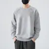 Ropa para Hombre Fengshe / 380g Ropa para Hombre Cuello Solapa Manga Larga 2026 Nueva Temporada Primavera y Otoño Sudadera Pesada Cuello Redondo Sin Capucha