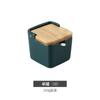 Caixa de Temperos Cerâmica Recipiente Único com Tampa Flip-Top e Tampa de Bambu Utensílios de Cozinha Armazenamento de Pote de Temperos Flip-Top