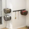 Caixa de Armazenamento de Cebolinha, Gengibre e Alho Cesta de Armazenamento de Cozinha Suporte de Parede para Pendurar Sem Furos Cesta Pequena para Pendurar Gengibre e Alho Artefato