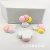 Urso de desenho animado flor coelho arco-íris resina acessórios brilhantes diy cola de creme capa de celular grampo de cabelo acessórios de cabeça material