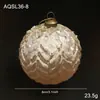 Nuevo Producto Bola de Navidad de 8 cm Color Champaña Polvo Pegajoso Polvo Dorado Adorno Colgante para Árbol de Navidad Retro Colgante Decoración Colgante Arreglo