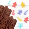 Más de 12 incluso molde de silicona para chocolate de muñeco de nieve molde de hielo de silicona molde de hombre de jengibre molde de yeso para aromaterapia