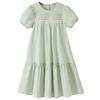 Ropa Infantil Estilo Coreano Vestido de Manga Corta para Niñas 2026 Verano Vestido de Princesa de Cuello Redondo para Niñas Pequeñas Vestido de Algodón Puro para Niños Medianos y Grandes