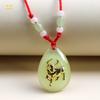 Cuentas Luminosas de Cristal Glaseado Verde Colgante del Zodíaco Luminoso 12 Zodíaco Mismo Collar para Hombres y Mujeres Cumpleaños Infantil