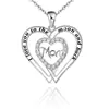 Nuevo Collar de Doble Corazón Mamá Corazón de Diamante con Forma de Corazón Grabado Regalo del Día de la Madre Venta Directa del Fabricante Europa Transfronteriza