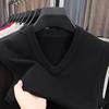 Suéter de Punto Grueso con Cuello en V Hengyuanxiang para Hombre, Nueva Ropa de Punto Otoño e Invierno para Jóvenes y de Mediana Edad, Suéter Base Roja para el Año de Nacimiento