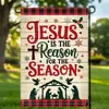 Nova bandeira de jardim de Natal transfronteiriça com boneco de neve de fundo para eventos, festas, cenas ao ar livre e decorações de feriado