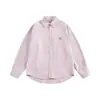 Camisa listrada bordada com rosto sorridente estilo americano, unissex, moderna, casual, proteção solar, modelagem solta, jaqueta camisa versátil para casais