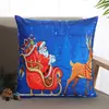 Funda de Almohada Navideña Transfronteriza con Impresión Digital, Funda de Cojín para Sofá con Atmósfera de Dibujos Animados, Cojín para Decoración del Hogar en la Sala de Estar