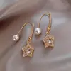 Brincos Estrela de Zircônia Dourada Estilo Novo 2026 para Mulheres, Elegantes e Modernos, Brincos de Alta Qualidade, Nicho e Únicos, Acessórios de Orelha de Luxo Leve
