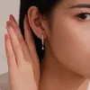 Pendientes de Plata de Ley 925 con Forma de U y Gota de Agua Estilo Nuevo Europeo y Americano para Mujer, Lujo Accesible de Moda, Pendientes Geométricos de Alta Gama de Moda