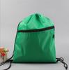 Bolsa de poliéster con bolsillo y cordón con cremallera, no tejida, con doble cordón, de gran capacidad, para deportes, bolsa de almacenamiento, venta al por mayor