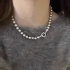 Cadena de suéter de perlas diseño de minoría femenina sentido 2024 nuevas explosiones Shi Jia collar de perlas cadena senior para clavícula
