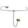 Cadena corporal con diamantes de imitación y flores de gemas blancas de moda transfronteriza, cadena de ropa interior sexy con tanga para damas de personalidad europea y americana.