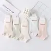 Calcetines Para Mujer Primavera y Verano Venta al por mayor Calcetines Cortos de Algodón Para Mujer Calcetines de Doble Aguja Tipo Barco Calcetines de Verano Blancos Finos Bajos de Algodón