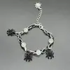 Pulseira Cruzada Europeia e Americana para Casal Melhores Amigos Dados Preto e Branco Hip-hop Feita à Mão Violão Microfone Estrela de Cinco Pontas Pulseira