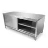 Banco de trabajo con puerta corrediza de acero inoxidable comercial, Mesa de trabajo de alta resistencia, Banco de trabajo con almacenamiento de tabla de cortar transfronterizo, Calidad de exportación