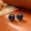 Collar Colgante de Zirconia Azul Oscuro Moderno Genial Cadena de Suéter de Moda de Lujo Ligero Unisex Pendientes Punk