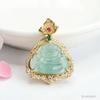 Colgante de Buda de Jade Natural Tipo Hielo Jade Azul Agua Flor Florece para Ver Buda Collar para Mujer Venta al por Mayor S4050902