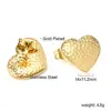 Brincos Ins em Forma de Coração Europeus e Americanos, Design de Nicho Moderno e Simples com Brincos de Ponto Côncavo, Joias de Orelha Banhadas a Ouro em Aço Inoxidável