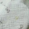 Tela de Gasa de Doble Capa Estampada con Lazo de 125g para Ropa de Bebé y Niños, Mantas, Baberos, Pijamas y Materiales para Ropa de Casa