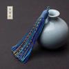 Borla de cordón de algodón frotado a mano estilo Xizang, estilo nacional, colgante hecho a mano, colgante para bolsa de coche, accesorios hanfu, pendiente para la oreja