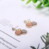 Brincos de prata S925 com pequenos discos de duas cores, frescos e doces, para mulheres, temperamento feminino, brincos de strass 974