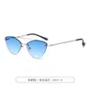 Gafas de Sol Cat-Eye Europeas y Americanas para Mujer, Estilo Nuevo, Puente Doble de Metal, Modernas y de Gama Alta, Gafas de Sol con Protección Solar para Hombre, Venta al por Mayor