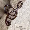 Novo Modelo 2026 Presilha de Cabelo com Padrão de Madeira e Nota Musical para Mulheres, Estilo Vintage de Alto Padrão, Grampo de Cabelo para a Parte de Trás da Cabeça, Acessório de Cabelo Elegante