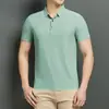 Camisa polo de seda de hielo sin costuras para trabajo con estampado de logotipo, camiseta de manga corta fina de verano, ropa de trabajo para equipo corporativo para hombres