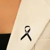 Broche de Fita Rosa com Gotejamento de Óleo Preto Emblema de Liga Metálica Logo de Publicidade de Bem-Estar Público para Cuidados com o Peito Acessórios de Logo