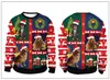 Sudadera con capucha temática navideña europea y americana con estampado digital 3D, disponible en fabricantes POD, corte holgado y con capucha