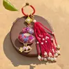 Colgante de Calabaza de Brocado de la Dinastía Song, Colgante Hecho a Mano Pura, Broche de Qipao, Colgante para Bolso con Borla, Adorno para Colgar en el Coche, Accesorio de Estilo Vintage, Regalo