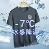 Camiseta de Manga Corta Casual Versátil Simple Elegante Moda Trendy para Hombre Tallas Grandes Holgada Secado Rápido Hielo Seda Transfronteriza Color Sólido