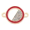 Exquisito collar, pulsera, colgante y accesorio de círculo incrustado con diamantes y goteo de aceite para DIY. Ventas directas del fabricante transfronterizo, disponibles para pedidos de lotes mixtos