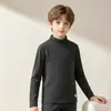 Conjunto de ropa interior térmica para niños, que incluye capas base térmicas de seda y lana, camisetas interiores de cuello alto y pantalones térmicos engrosados, tanto para niños como para niñas.