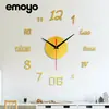 Reloj de pared creativo retro con números romanos en inglés, reloj nuevo, reloj espejo, reloj de pared luminoso para sala de estar