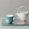 Taza de Café de Cerámica Ino Kaisong Pintada a Mano Ola Verde Ganso Blanco Taza Taza de Desayuno para el Hogar Taza de Agua para la Oficina