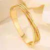 Pulseira Aço Titânio Trançada Diamante Ouro 18K Pulseira Não Desbota Moda Casal Europeu e Americano Pulseira Bambu Aço Inoxidável