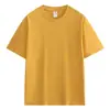 Camiseta holgada de manga corta de algodón peinado puro de 230 g para hombre, con hombros descubiertos, color blanco puro, estilo americano, de manga corta pesada.